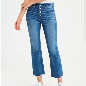 American Eagle high rise cropped jeans.